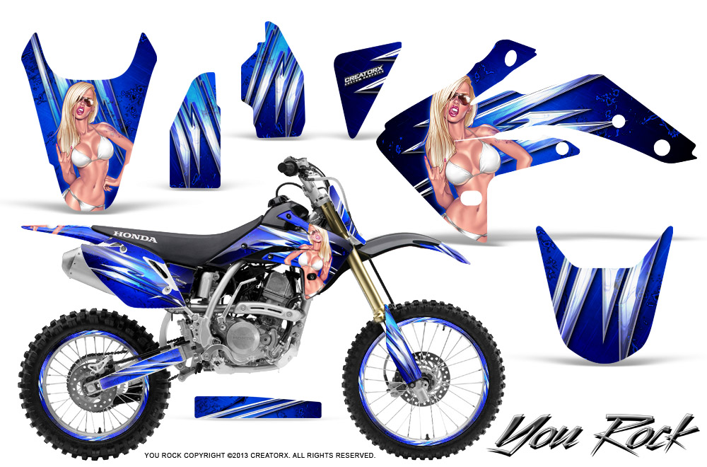 Honda CRF150R 07-10 Graphics Kit You Rock Blue NP Rims